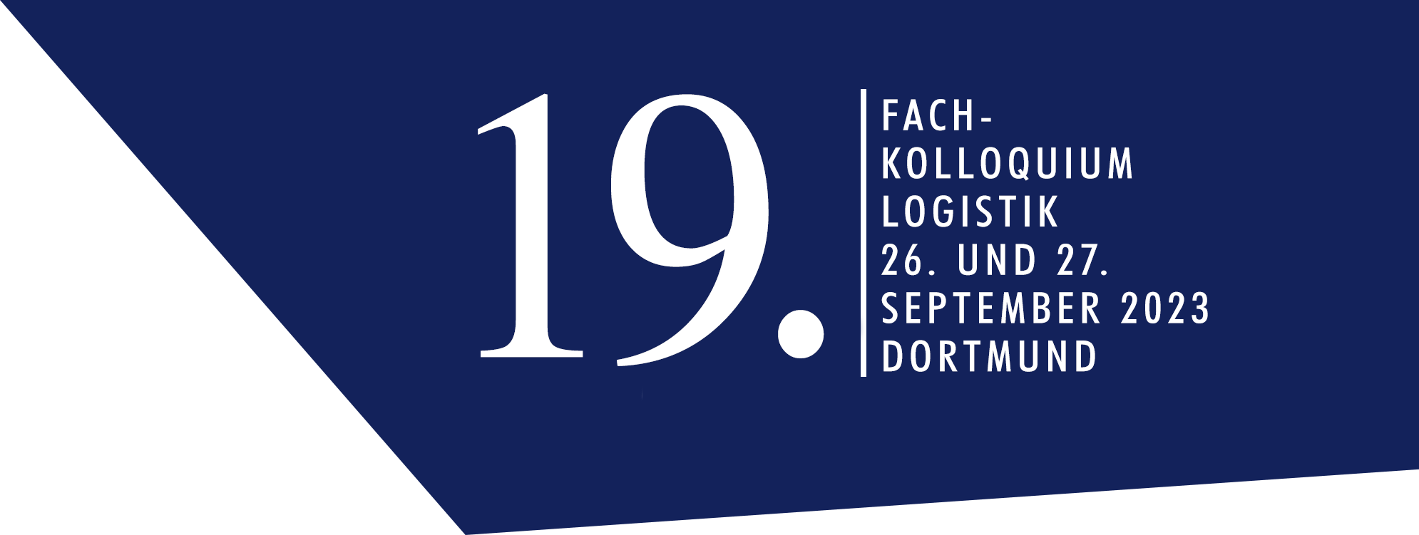Blaues Grafikelement zum 19. Fachkolloquium am 27. und 27. September 2023 in Dortmund